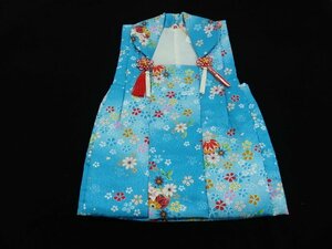 inagoya* симпатичный 3 лет кимоно *[. ткань одиночный товар ] девочка синий серия дешевый "надеты" возможно новый товар "Семь, пять, три" x6381nq