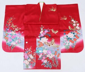 inagoya♪和装GIRL♪新品【四つ身+襦袢セット】着物 着用可 正絹 七五三 UNUSED kimono for kids y8609mz