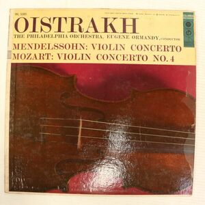 Y03/LP/米COLUMBIA/オイストラフ(ヴァイオリン)/オーマンディ指揮/メンデルスゾーン:ヴァイオリン協奏曲/ML5085/1956年