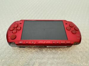  three 803*[ present condition goods ]PSP-3000 PlayStation portable PSP-3000 red body only battery none *