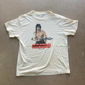 希少 激レア 70s 80s ビンテージ ヴィンテージ Tシャツ USA製 染み込み シングルステッチ 映画 ムービー 企業 ランボー vintage Tシャツ