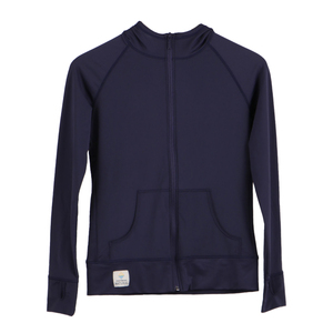 FOOTMARK NATURAL lady's long sleeve full Zip Parker navy (no- navy blue ) S aqua hole 241864 water land both for UV cut water-repellent . water speed .la
