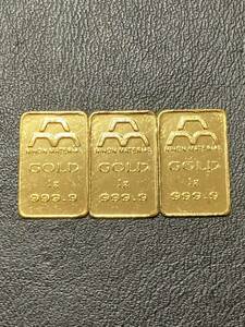  original gold in goto1g×3 in goto card 1g K24 official international brand Japan material 999.9