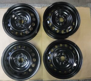 【K545】鉄ホイール4本 J15×5.5J DOT 4穴 PCD100.0 カローラアクシオ トヨタ純正 新車外し ◆◆個人宅配送不可◆◆