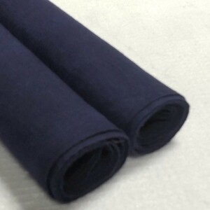 【時代布】藍染め 木綿 無地 2枚 合計約260cm 生地 古布 古裂 アンティーク リメイク素材 A-987