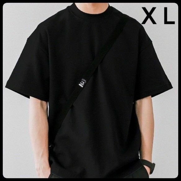 春夏で大活躍!!　Tシャツ!(黒)　ブラック　極厚　XL