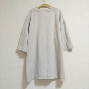 ユニクロ エアリズムコットンオーバーサイズTシャツ（5分袖）ライトグレー L