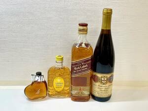 F2760ai sake суммировать комплект итого 4шт.@ вино виски Suntory Johnny War машина Mini бутылка старый sake текущее состояние товар включение в покупку не возможно 