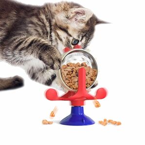 猫　おもちゃ　ねこ　ペット　玩具　回転式　ペット用品　吸盤付き　えさ　おやつ　知育玩具　犬　いぬ