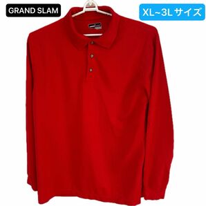 GRAND SLAM 長袖ポロシャツ メンズ 赤 大きいサイズ ゴルフウェア MUNSING WEAR