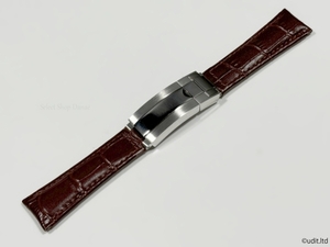 ラグ幅:20mm レザーベルト ブラウン ショートサイズ 腕時計用バンド 腕時計ベルト【ロレックス ROLEX対応 サブマリーナ デイトジャスト等】