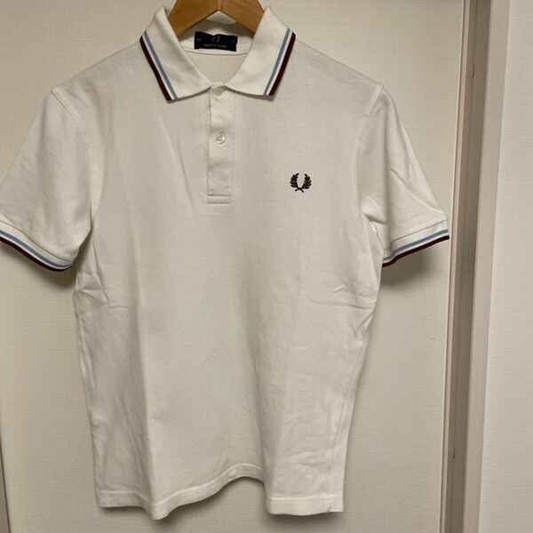 FRED PERRY M12 WHITE×ICE×MAROON ポロシャツsize uk36 MADE IN UK