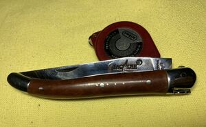 ライヨール ラギオール LOGマーク付 フォールディングナイフ 折りたたみ 茶色 ブラウン Laguiole 全長約205mm 刃渡り約90mm 刃厚約3mm