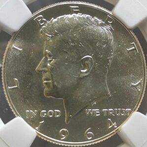 【決算セールMS62】NGC　1964D　アメリカ合衆国　1964　1/2ドル銀貨　ジョン・F・ケネディ 銀高品位初期版　特年