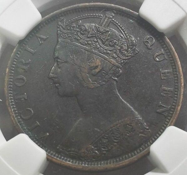 【決算セールVF】NGC　1901　イギリス英領香港　1セント　ヴィクトリア　　銅貨硬貨 　