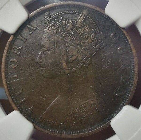 【VF30BN】NGC　1901 　イギリス英領香港　1セント　ヴィクトリア　　銅貨硬貨 　