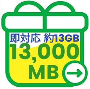 mineo マイネオ パケットギフト 約13GB 13000MB 匿名 即対応 数量限定 