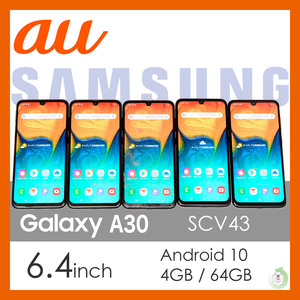 【5台】au Galaxy A30 SCV43 ブラック 本体 まとめ 白ロム 判定〇 スマホ Android 10 動作品 割れ/キズ有