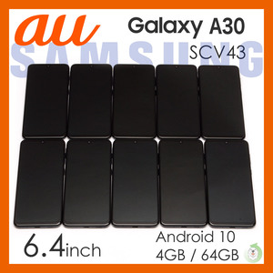 【10台】au Galaxy A30 SCV43 ブラック 本体 まとめ 白ロム 判定〇 スマホ Android 10 動作品 サムスン