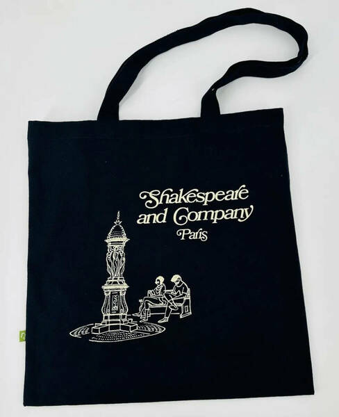 フランス パリ Shakespeare and Company シェイクスピアアンドカンパニー トートバック 噴水 黒 限定品 新品 オーガニック 直輸入&本物