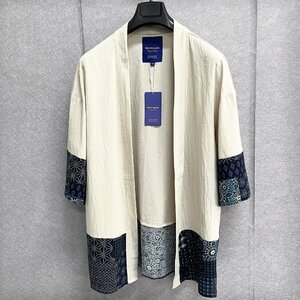  fine quality * jacket regular price 4 ten thousand *Emmauela* Italy * milano departure * high class linen/ flax thin speed .ICT Japanese style 7 minute sleeve cardigan leisure 2XL/52 size 