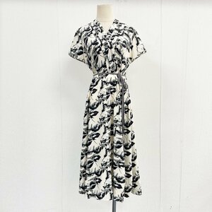  on goods Europe made * regular price 5 ten thousand * BVLGARY a departure *RISELIN One-piece high class silk . thin soft Kiyoshi . feeling floral print slit lining attaching lady's M/46