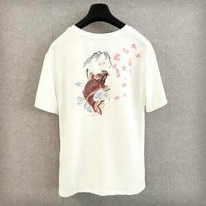 高級・半袖Tシャツ 定価3万◆Emmauela・イタリア・ミラノ発◆コットン100％ 薄手 吸汗速乾 通気 上品 オシャレ 高級刺 カジュアル 2XL/52