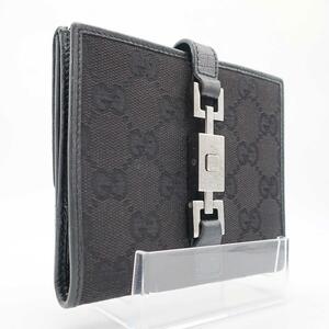 正規品 グッチ Gucci 財布 wallet GGキャンバス Wホック 二つ折り 黒 Black Authentic Mint