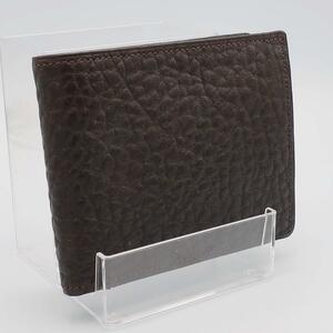 正規品 ポロ Polo ラルフローレン Ralph Lauren 二つ折り財布 Bifold wallet オールレザー All Leather 茶 Brown Authentic Mint