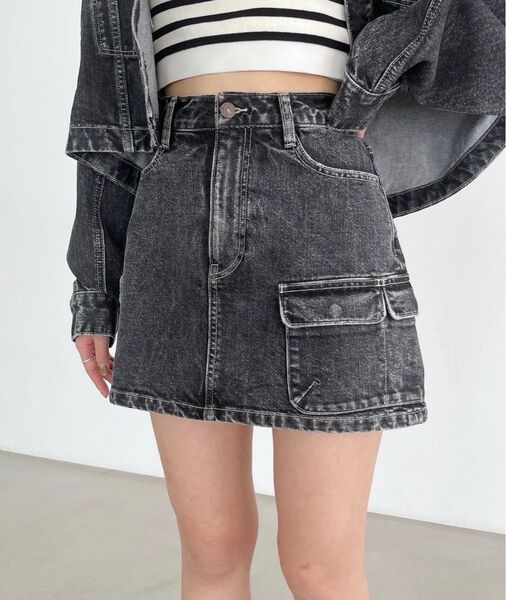 Heather デニム ミニ スカート Denim Mini Skirt Mサイズ M