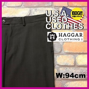 BP3-323★W94センチ位★USA古着★オーバーサイズ【HAGGAR】クラシックフィット スラックスパンツ【W36 メンズ XL】ブラウン ワーク ゴルフ