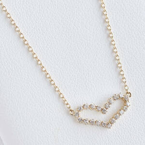 K18 AHKAHbi Lee b Heart diamond 0.13ct necklace a- Carhartt 750 YG