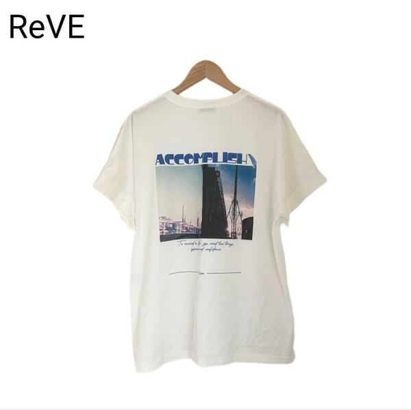ReVE　Tシャツ　バックプリント　新品タグ付き　日本製　フリーサイズ