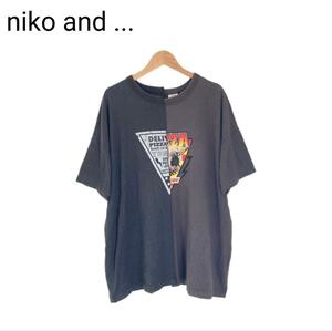 niko and ...　Tシャツ　リメイク　ダメージ加工　カジュアル　Lサイズ