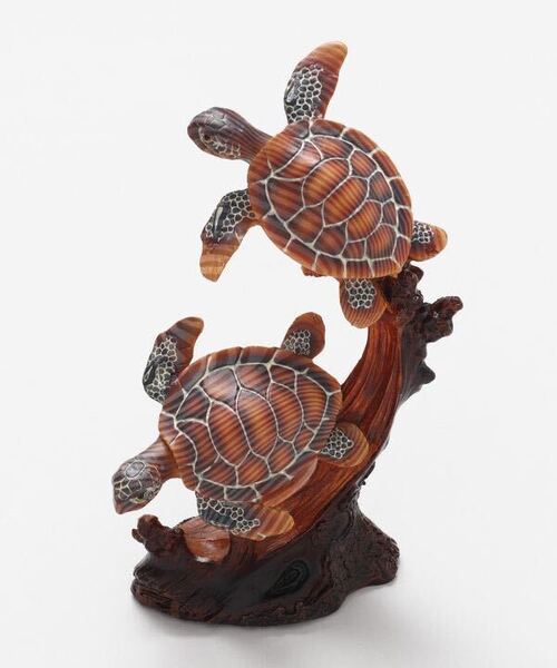 新品 ハワイアン ホヌフィギュア(M) 2匹 海亀 置物 守り神ハワイアン雑貨 オブジェ