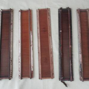 昔の竹筬 5本セット【機織り道具(手織り)】★希少: 古民具・骨董品・レトロ・アンティーク・コレクション