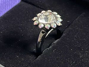 ケース付き◆ANNA SUI◆大きなハートのビッグダイヤのデザインリング　指輪　イミテーションダイヤ　ガラスダイヤモンド　アナスイ