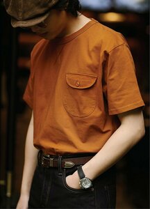 レトロ Tシャツ 綿100% スウェット 無地シャツ 半袖シャツ メンズ ポケット付き クルーネック カジュアル XL