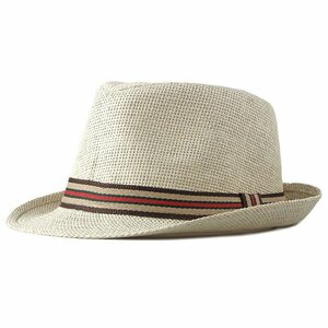 麦わら帽子 ブルトンハット 大人 天然草を編み上げ おしゃれ帽子 編み目が細かい ストローハット つばあり 紫外線対策 ページュ