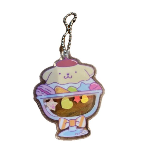 可愛いポムポムプリン キーホルダー サンリオ アクリルキーホルダー ラバーストラップ