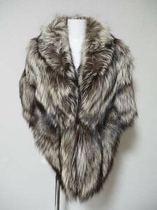 # silver fox # large size shawl #46cmx168cm#SAGA silver # goods with special circumstances #