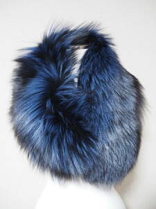 # dyeing blue fox # shawl #19cmx84cm#SAGA label #