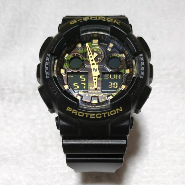 カシオ Gショック CASIO G-SHOCK 腕時計 ブラック デジアナ アナデジ GA-100CF　箱付き美品