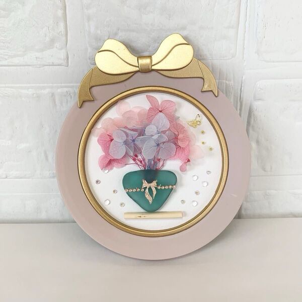 シーグラスアート No.14 紫陽花 アジサイ あじさい