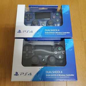 *新品未開封　PS4 純正 ワイヤレスコントローラー デュアルショック４ ブラック、ネイビー 2台セット！