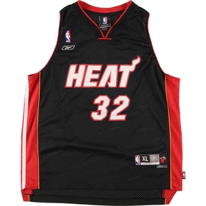 古着 リーボック Reebok NBA MIAMI HEAT マイアミ ヒート Vネック メッシュ ゲームシャツ レプリカユニフォーム メンズXL /eaa452067