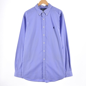 古着 ラルフローレン Ralph Lauren CLASSIC FIT クラシックフィット 長袖 ボタンダウンストライプシャツ メンズXL /eaa335283 【SS2406】