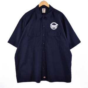 古着 ディッキーズ Dickies 刺?入り 半袖 ワークシャツ メンズXXL /eaa337683 【SS2406】