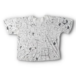 古着 90年代 ウォルトディズニー 101匹わんちゃん 総柄 キャラクタープリントTシャツ USA製 メンズXXL 半袖 ヴィンテージ /evb005980