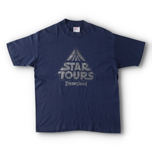 古着 80年代 Tee Jays STAR TOURS スターツアーズ プリントTシャツ USA製 メンズL ヴィンテージ /evb005990